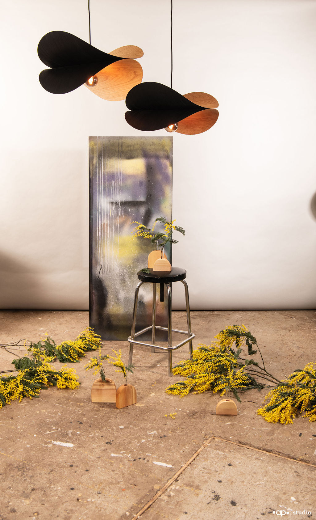 photo d'atelier - ensemble de suspension noire