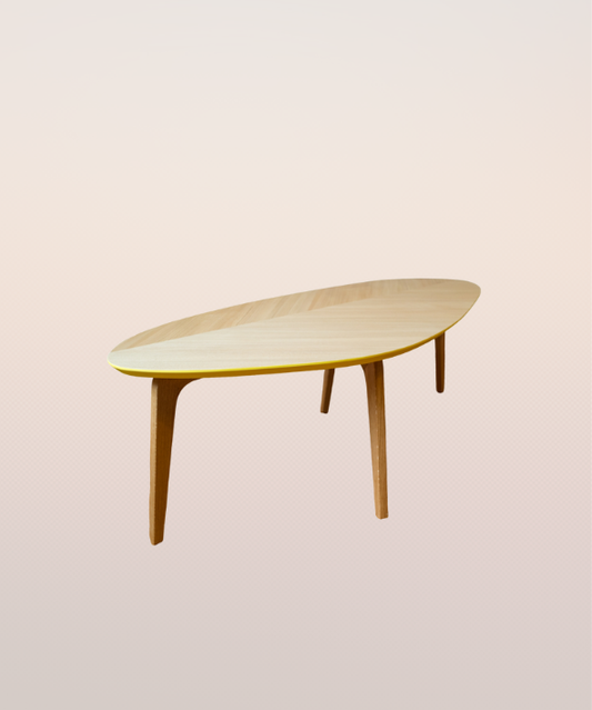 table basse ASYM design asymétrique - Meuble bois artisanal Morgane Binet
